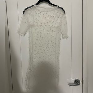 White pearl swimsuit coverup